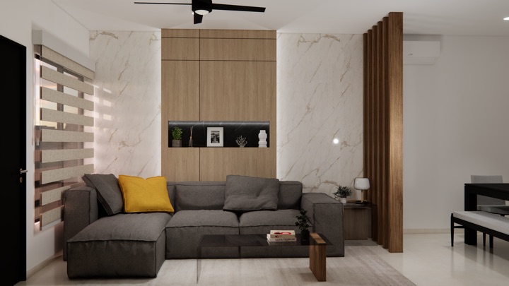 Sala con mueble de TV a medida · Villahermosa