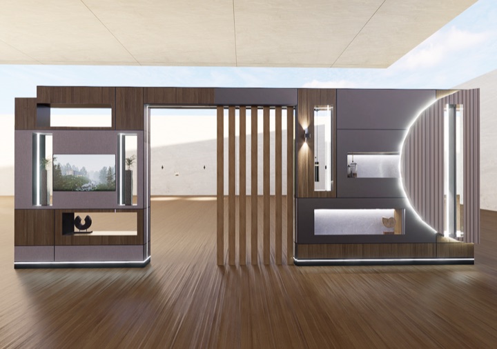 Showroom Greenway · Muro muestra de materiales